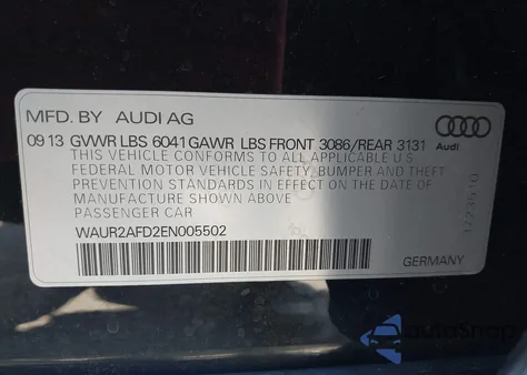 2014 Audi A8 L 4.0T z USA, uszkodzony, nr VIN WAUR2AFD2EN005502